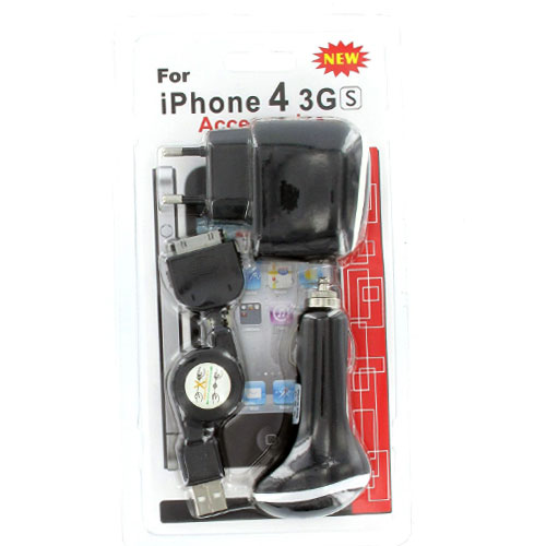3in1 iPod/iPhone 3GS/4G Ladegerät Kit